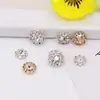 Acessórios Metálicos Estilo Coreano Prato de Flor de Diamante Fivela de Diamante Cor K Branco/Fundo Dourado Kc Fivela de Diamante Liga Acessórios para Joias de Diamante DIY