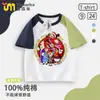 Circo dos Números Mágicos 6 Pamni Primavera Manga Curta Verão Algodão Puro Solta Versátil Camiseta para Homens, Mulheres e Crianças
