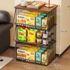 Estante de Almacenamiento para Cocina, Estante Móvil de Varias Capas para Snacks y Juguetes para Sala de Estar, Canasta para Encimera para Frutas, Verduras y Condimentos