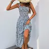 Amazon Europeo y Americano Transfronterizo 2026 Verano Nuevo Vestido con Tirantes Finos Estampado Vestido Elegante Floral sin Espalda de Comercio Exterior