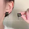 Você pode usar sem furar as orelhas ~ Brincos Xiong Mei da MengMeng. Design de nicho é versátil e garra de gato fofa sem furar as orelhas