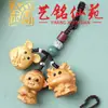 Sandalo Esculpido Doze Signos Artesanato de Madeira Corrente para Celular Chaveiro Pingente Yiming Xianyuan Decoração de Bolsa