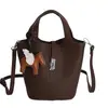 Bolsa de Mão de Primavera Estilo Coreano para Mulheres 2025 Nova Moda Bolsa Saco com Padrão de Lichia Bolsa Transversal Versátil