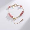 [Jane Eyre] Pulseira de Cristal Morango para Melhor Amiga Design Nicho Ins Contas de Transferência de Significado Ornamentos de Mão Contas de Cristal Natural