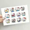 24 Piezas de Pegatinas de Transferencia de Gatitos, Lindas Expresiones Divertidas Populares de Hello Kitty, Decoración Creativa para Botellas de Agua y Cuadernos