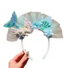 Accesorios para el Cabello con Borlas de Princesa Nuevos de Celebridad de Internet Douyin Accesorios de Hada Dinastía Han Diadema de Flor de Sirena Hada Mariposa