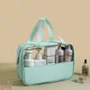 Bolsa de Cosméticos Transparente à Prova d'Água de PVC de Grande Capacidade para Mulheres, Bolsa de Viagem Portátil Super Popular Estilo Ins, Necessaire de Mão, Bolsa de Armazenamento