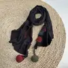 Bufanda fina triangular de estilo nacional retro estampada para mujer, bufanda de cuello de verano, bufanda fina cálida personalizada, bufanda bufanda bufanda