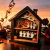 Venda Quente Transfronteiriça Decorações de Casa Assombrada de Madeira Intercambiáveis de Halloween Fantasma Bruxa Abóbora Artesanato para Decoração de Mesa