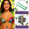 Decoración de Carnaval Nueva Transfronteriza Collar Fiesta Festiva Disfraz Accesorios para Fotos Cadena de Cuentas Cara de Payaso Morado Dorado Verde