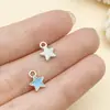 30 Goteo de Aceite Blanco K Fondo Flores Pequeñas, Estrellas, Corazones, Palmeras de Coco, Fresas, Colgantes de Aleación, Accesorios de Joyería para Pulseras Hechas a Mano DIY
