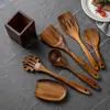 Conjunto de utensílios de cozinha em madeira de acácia Amazon, espátula antiaderente de madeira maciça, colher, concha de sopa de teca, colher para macarrão, colher para arroz