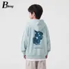 Sudadera con capucha para niño Beiteng, nueva colección de otoño, ropa infantil Huzhou Zhili, sudadera holgada estilo coreano, top casual
