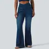 Jeans Micro-Flare Novo Estilo 2026 Transfronteiriço para Mulheres, Emagrecedor e Levanta-Bumbum, Cintura Alta Cruzada, Calças Jeans Justas