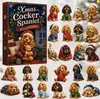 Calendario de Adviento de Navidad Cocker Spaniel Tema de Jardín 2026 Calendario de Adviento