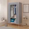 Armario Sencillo para Dormitorio del Hogar, Ensamblaje de Tubo de Acero Engrosado y Reforzado, Armario de Tela con Estructura Completamente de Acero para Almacenamiento en Vivienda de Alquiler