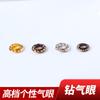 Hebilla de ojo de aire de diamante de metal recta de fábrica forma especial color ropa bolsas para mujer mazorcas todo cobre botones de alta calidad
