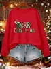 Sudadera con Estampado de Letras Coloridas de Feliz Navidad para Mujer, Holgada, Casual, con Capucha, Cálida de Lana, Cuello Redondo, Invierno