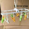 Tendedero de Ropa Multiclip para Calcetines y Ropa Interior, Estante Plegable para el Hogar con Clips Multiusos a Prueba de Viento