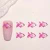 Popular Mundo Submarino Peces Pequeños Brillan en la Oscuridad Dibujos Animados Resina Accesorios Decoraciones para Uñas Aretes DIY Decoración de Uñas Accesorios