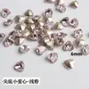 Celebridad de Internet Arte de Uñas Corazón Diamante Joyería Super Brillante Cristal Vidrio Punta Inferior Diamante Grande y Pequeño Colorido Corazón de Durazno Diamante Joyería para Uñas