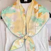 Bufanda Triangular Estampada de Diseño Único para Mujer, Chal Multiusos de Sarga, Chaleco Fino de Exterior Falso Cuello para Primavera y Otoño