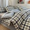 Algodón Puro 2025 Nuevo Juego de Cama de Cuatro Piezas Funda de Edredón a Cuadros de Algodón Puro Sábanas Ropa de Cama para Dormitorio de Primavera y Otoño