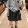 Saia Mini Plissada de Lã Estilo Acadêmico Coreano Meia Saia Feminina Outono Inverno Nova Elástica Cintura Alta Linha A Justa ao Corpo Tendência