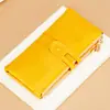 Cartera RFID para hombre, larga, de cuero genuino, de gran capacidad, de primera capa, de piel de vaca, moderna, multifuncional, tarjetero, todo en uno.
