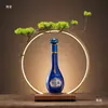 Estante de Exhibición para Licores Anillo de Lámpara Adornos Base de Madera Maciza Estatuas de Buda DIY Colocación de Cosméticos Accesorios para el Hogar Compañero de Mano Gundam