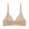 D06 Moda Original Triângulo Copo Íntimos Femininos Sem Costura Suporte Macio Push-Up Vertical Super Estiloso Ajustável Fino Sutiã