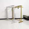 Estante de Exhibición de Ropa con Seis Brazos, Perchero de Pie, Estante de Tienda de Ropa para Mujer de Doble Cara para Colgar por Delante, Estante de Isla de Pie