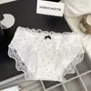 Ropa Interior de Encaje Dulce y Pura para Mujer, Refuerzo de Algodón, Refuerzo Extendido, Amigable con la Piel para Niñas, Bragas Finas Lindas de Verano