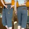 Pantalones cortos finos de verano para hombre, holgados, combinables, rectos, casuales, estilo nacional, bordados, elásticos, de moda, 1/2 pieza