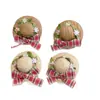 Grampo de cabelo de chapéu de palha com laço fofo estilo pastoral florestal, presilha lateral doce e feminina para cabelos rebeldes, acessório de cabelo de alta aparência