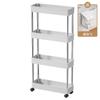 Estante de almacenamiento para cocina, baño, armario estrecho, sala de estar, carrito móvil de pie con ruedas de varias capas