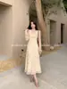 Precio Especial, Sin Devoluciones ni CambiosVestido Largo Estampado de Gasa con Cuello en V Elegante de Primavera para Mujer 88497