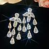 Aretes de aguja plateada con diamantes, diseño de flor ovalada de resina y gota de agua, estilo retro vintage, aretes versátiles