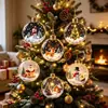 Nuevo producto transfronterizo: bola de cristal, adorno de bola transparente de muñeco de nieve para árbol de Navidad, decoración de ambiente festivo para el hogar