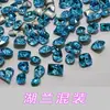 Rhinestones Mixtos K9 de Alta Calidad para Uñas, Rhinestones Brillantes Irregulares de Forma Irregular, Facetados Múltiples, Imitación Azul, Rhinestones Grandes para Uñas