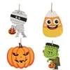 Colgante Decorativo Transfronterizo Nuevo de Madera de Calabaza de Halloween Bruja Murciélago Creativo Pintado Ambiente Festivo