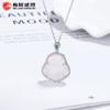 Collar Maitreya de calcedonia blanca en plata de ley 925 para mujer, nueva cadena de clavícula de Buda a la moda, joyería de plata elegante de alta calidad.