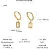 Brincos Pendentes Exquisitos de Aço Inoxidável Banhado a Ouro 18K com Zircônia Cubo de Açúcar para Mulheres, Estilo Retro Simples, Temperamento Elegante e Sofisticado