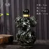 Botella de Vino Vacía de Cerámica, Doble Dragón Creativo Jugando con una Perla, Jarra para Licores, Tarro de Vino Sellado para el Hogar, Botella de Vino Decorativa
