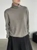 Suéter de Lana Taowan de Canalé con Cuello Medio Alto 26 Otoño Color Sólido Versátil Adelgazante Manga Larga Camisa Base Cepillada YL527