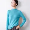 Nuevo Suéter de Punto para Mujer Talla Grande Color Sólido Cuello Semi-Alto Otoño/Invierno 2026 Holgado Versátil Camisa Base de Punto