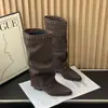 Botas de media caña con punta y remaches estilo coreano para mujer, nueva colección otoño 2026, botas largas versátiles y estilizadas, botines y botas de montar