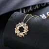 Diseño de Moda Transfronterizo Collar Colgante de Guirnalda de Flor Ojo de Caballo Colorido, Elegante y Novedoso, Regalo Personalizado para Niñas, Venta Directa del Fabricante