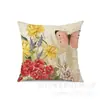 Juego de Fundas de Almohada Estampadas Serie Flor y Pájaro Mariposa Clásico Retro Europeo de Cuatro Piezas para Mesita de Noche, Mesa, Silla y Cojines