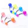 Venta al por mayor de fábrica anillo para el ombligo luminoso acrílico joyería para piercing corporal hebilla para el ombligo anillo para el ombligo anillo para el ombligo luminoso europeo y americano